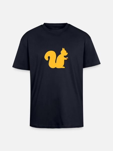 squirrel with a nut - Unisex Oversized Heavyweight T-shirt - french navy