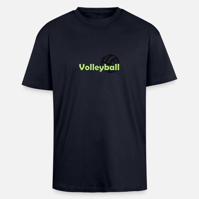 Volleyball - Oversized Heavyweight Unisex T-Shirt - French Navy