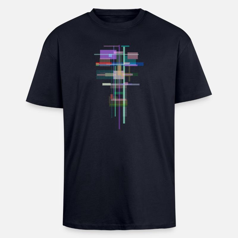 Pattern Abstract - Space Architecture - Unisex Oversized Heavyweight T-shirt - french navy