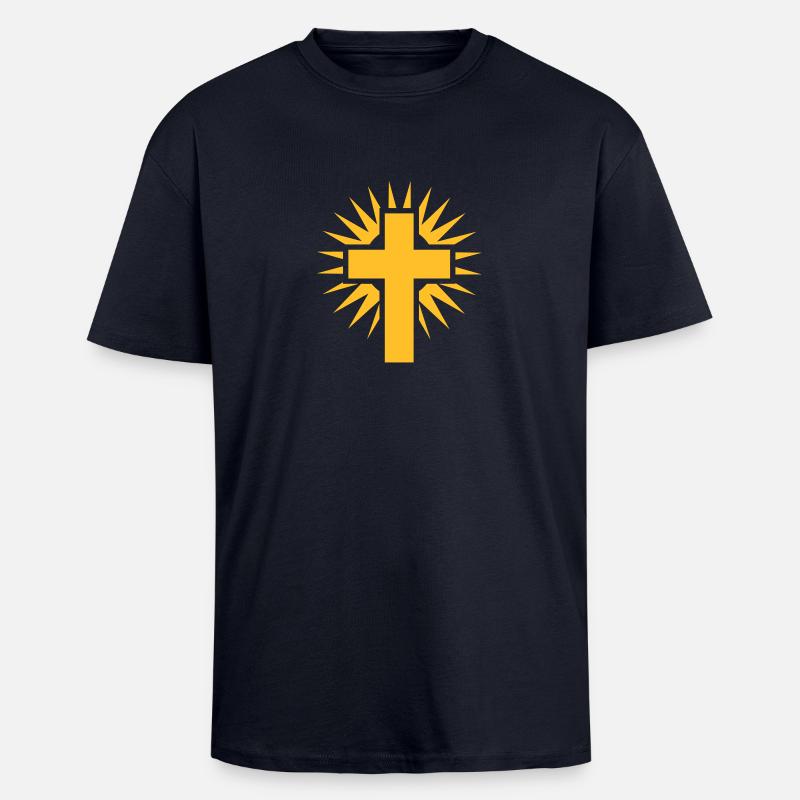 Cross - Unisex Oversized Heavyweight T-shirt - french navy