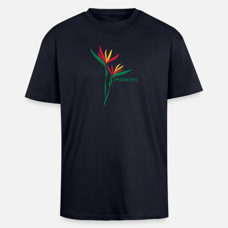 Madeira Strelizia - Oversized Heavyweight Unisex T-Shirt - French Navy