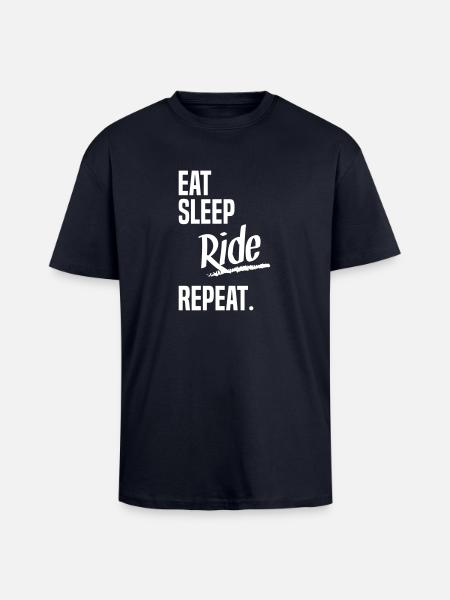 EAT SLEEP RIDE - Unisex Oversized Heavyweight T-shirt - french navy