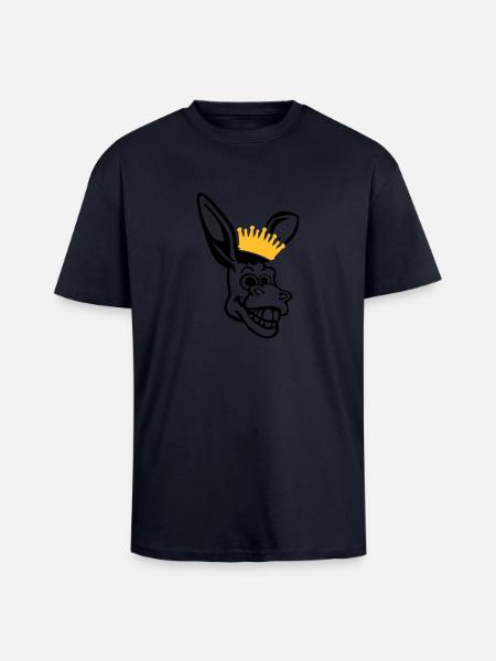 donkey_face_pe2 - T-shirt unisexe oversize épais - bleu marine