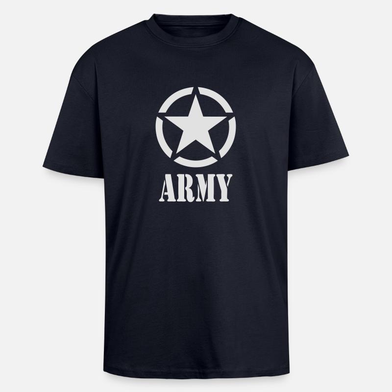 Army star 01 - T-shirt unisexe oversize épais - bleu marine