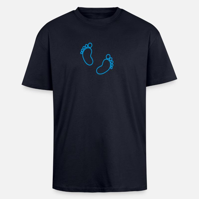 Bébé pieds - T-shirt unisexe oversize épais - bleu marine