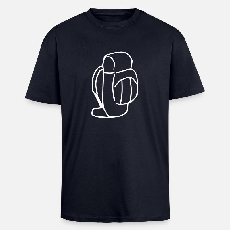 Rucksack,Backpack,packen,Ranzen - Oversized Heavyweight Unisex T-Shirt - French Navy