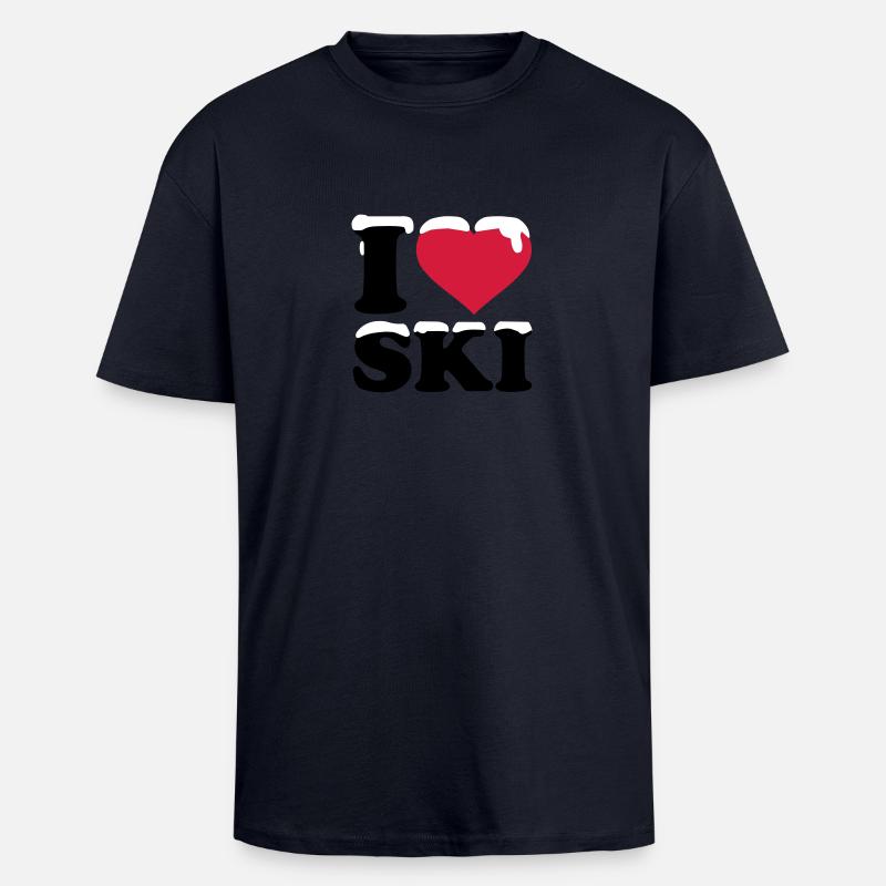 Ski - Oversized Heavyweight Unisex T-Shirt - French Navy