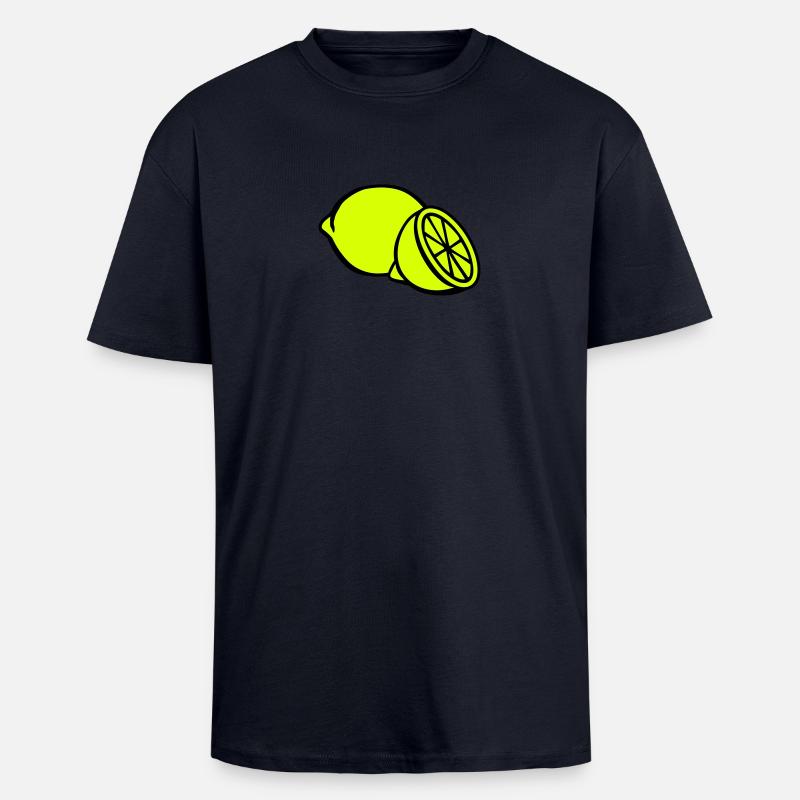 Zitrone - Oversized Heavyweight Unisex T-Shirt - French Navy