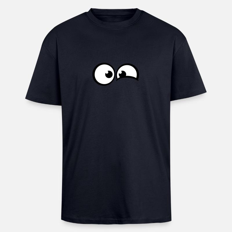 Ängstliche Comic Augen - Oversized Heavyweight Unisex T-Shirt - French Navy