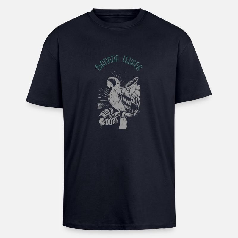 perroquet - T-shirt unisexe oversize épais - bleu marine