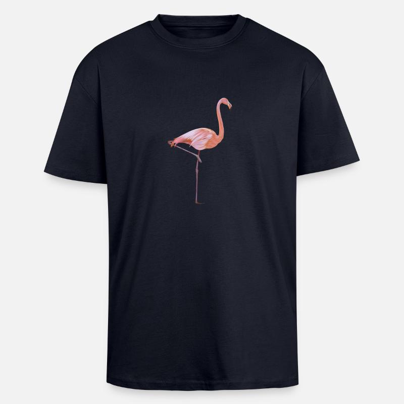 flamingo - Oversized Heavyweight Unisex T-Shirt - French Navy