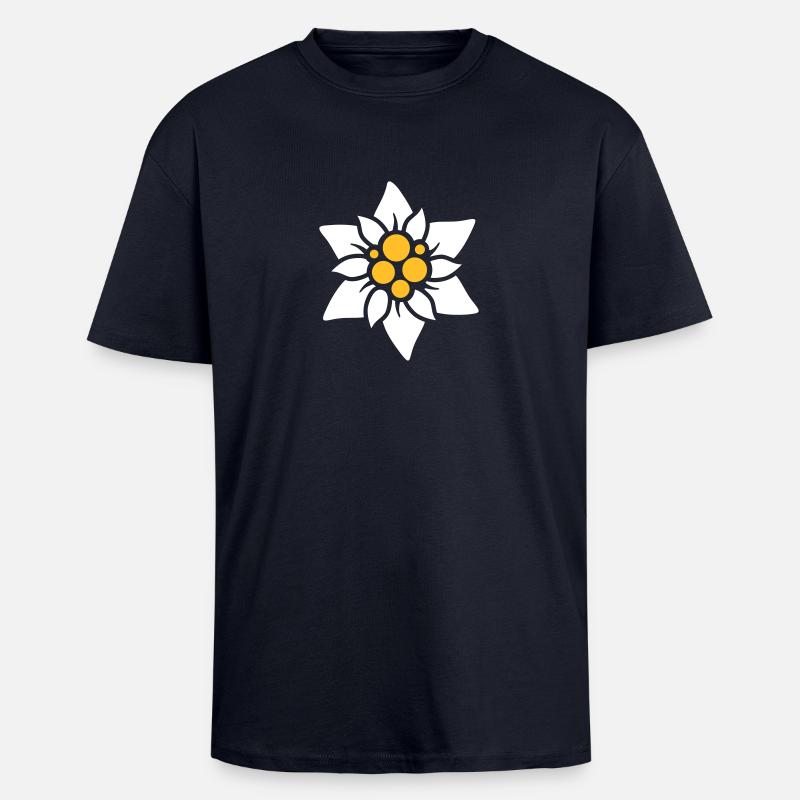 Edelweiß - Oversized Heavyweight Unisex T-Shirt - French Navy