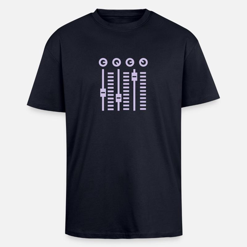DJ Turntable - T-shirt unisexe oversize épais - bleu marine