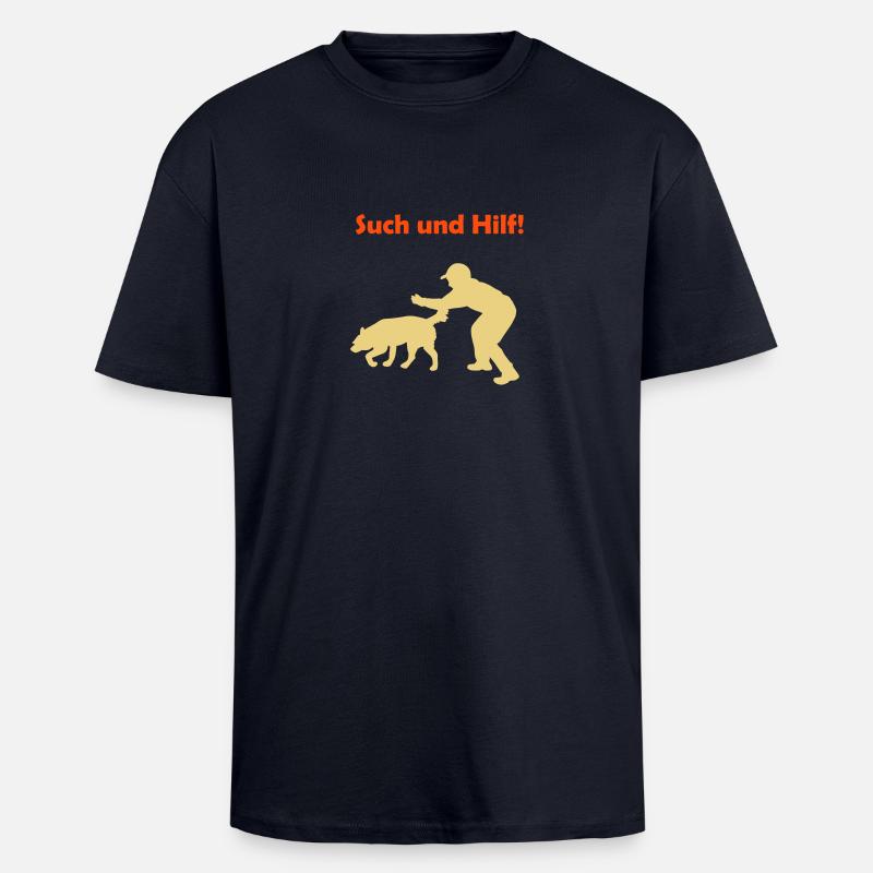 such_und_hilf_cb - Oversized Heavyweight Unisex T-Shirt - French Navy