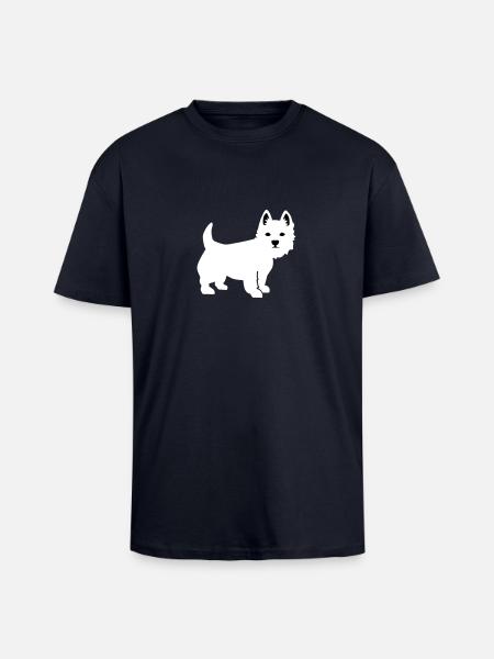 Westie - T-shirt unisexe oversize épais - bleu marine