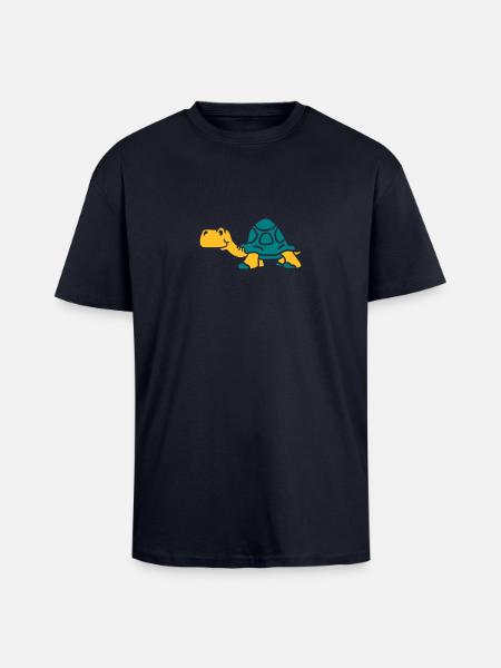 Old small cartoon turtle - Unisex Oversized Heavyweight T-shirt - french navy
