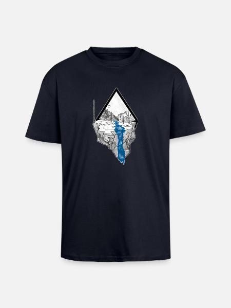 Berglandschaft - Oversized Heavyweight Unisex T-Shirt - French Navy