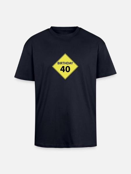 Motive shield birthday 40. 40 - Unisex Oversized Heavyweight T-shirt - french navy