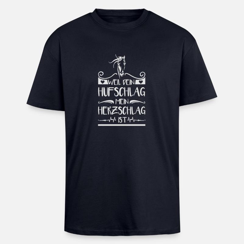 Pferd Pferde Pony - Oversized Heavyweight Unisex T-Shirt - French Navy