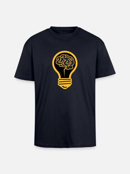 Light bulb with a brain - Unisex Oversized Heavyweight T-shirt - french navy