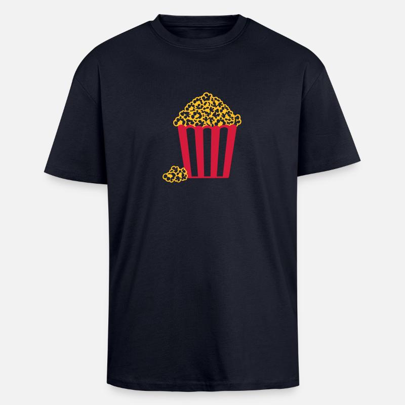 Popcorn - Oversized Heavyweight Unisex T-Shirt - French Navy