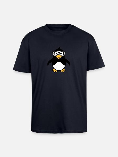Manchot - T-shirt unisexe oversize épais - bleu marine