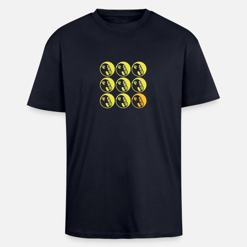 Denkeraffe Pattern - Oversized Heavyweight Unisex T-Shirt - French Navy