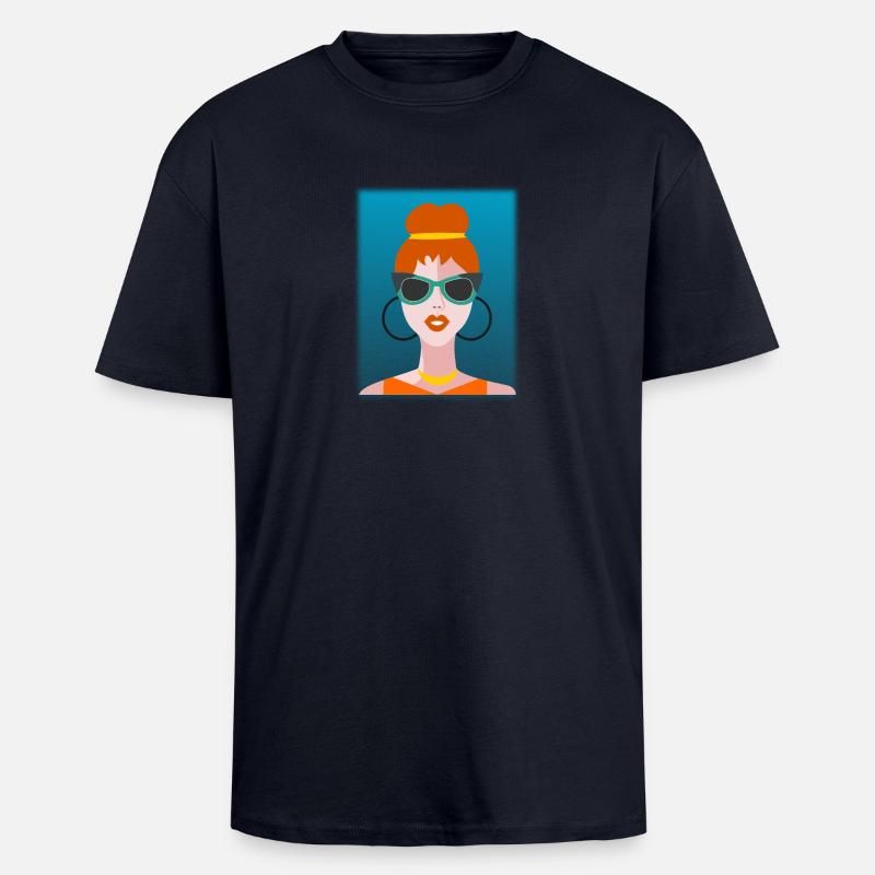 VAIMO. TYTÄR. MURROSIKÄINEN. NAISTENPÄIVÄ - Paksu unisex oversize t-paita - laivastonsininen