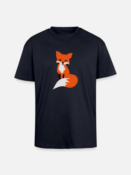 fox - Oversized Heavyweight Unisex T-Shirt - French Navy