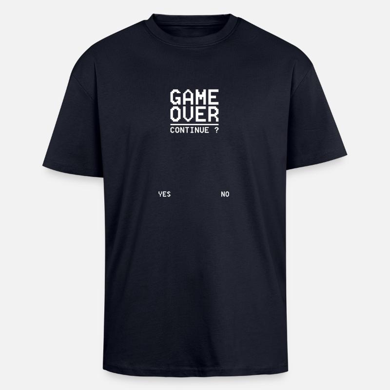 GAME OVER Continue W - Unisex Oversized Heavyweight T-shirt - french navy