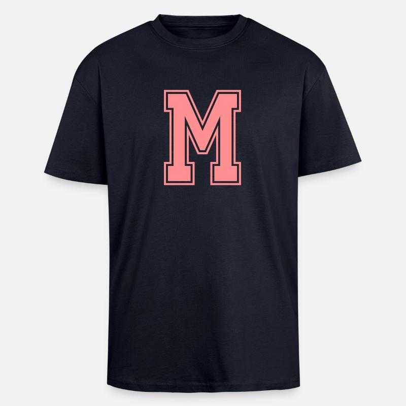 Buchstabe M - Oversized Heavyweight Unisex T-Shirt - French Navy