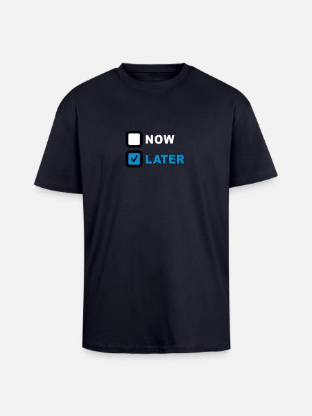 Now Later Question - Oversized Heavyweight Unisex T-Shirt - French Navy