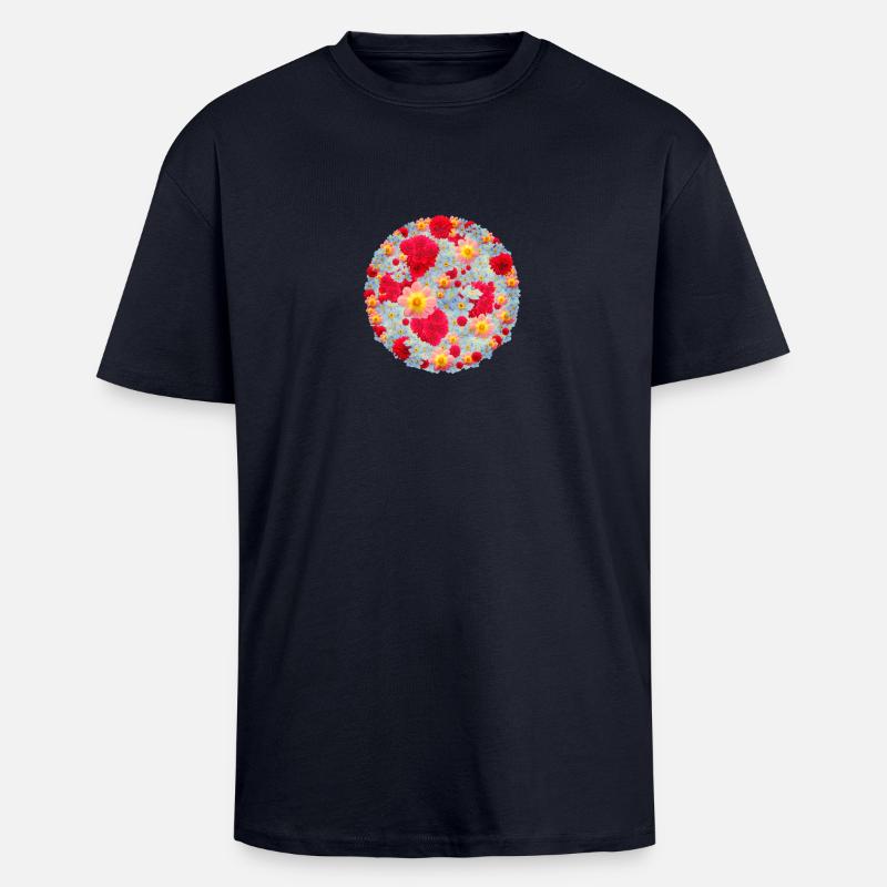 Les bouquets de fleurs - T-shirt unisexe oversize épais - bleu marine