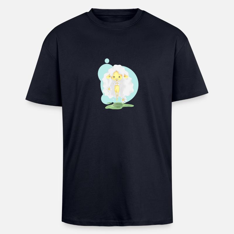 Gänseblümchen - Oversized Heavyweight Unisex T-Shirt - French Navy