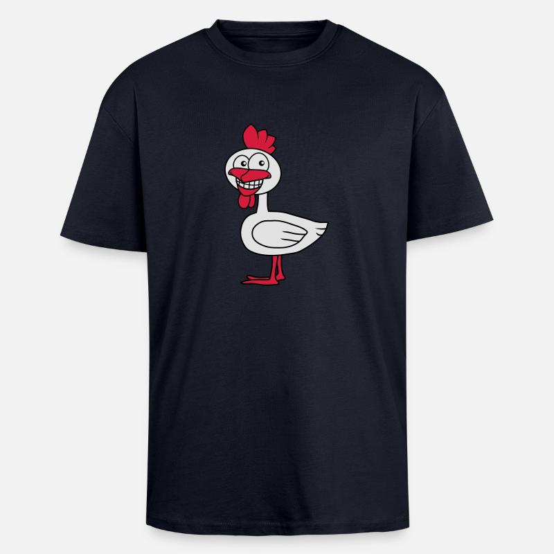 Cool Chicken - Oversized Heavyweight Unisex T-Shirt - French Navy