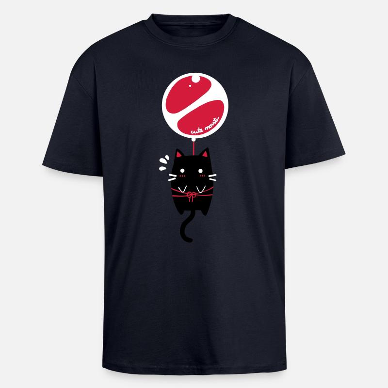 Kawaii chat - T-shirt unisexe oversize épais - bleu marine