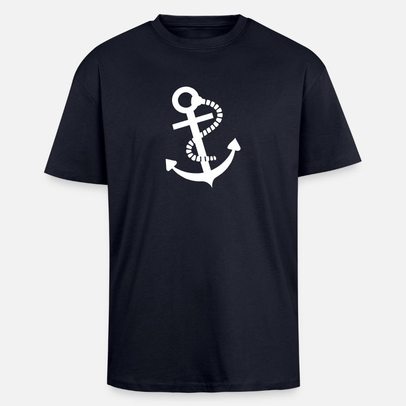 Anker - Oversized Heavyweight Unisex T-Shirt - French Navy