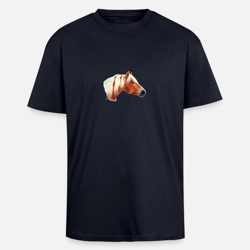 Haflinger Pferd - Oversized Heavyweight Unisex T-Shirt - French Navy