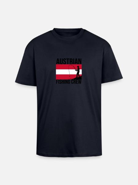 Austrian Fishing Crew Angler Shirt - Unisex Oversized Heavyweight T-shirt - french navy