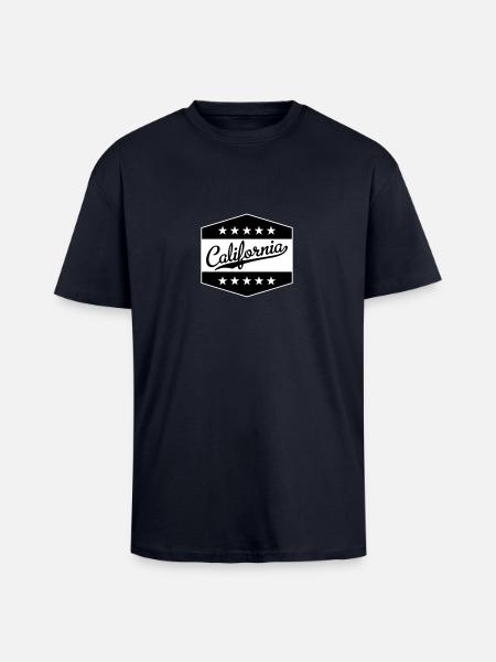 California - Oversized Heavyweight Unisex T-Shirt - French Navy