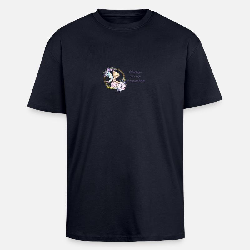 fée rêveuse écrivain - T-shirt unisexe oversize épais - bleu marine
