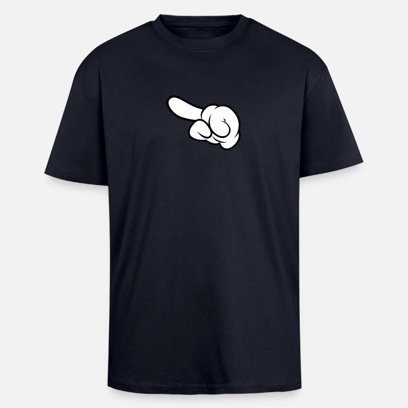 Comic Hand Pointing (Left) - Unisex Oversized Heavyweight T-shirt - french navy