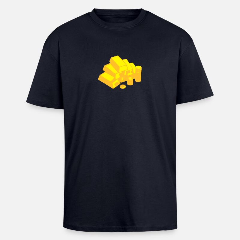 Gold, Geld - Oversized Heavyweight Unisex T-Shirt - French Navy
