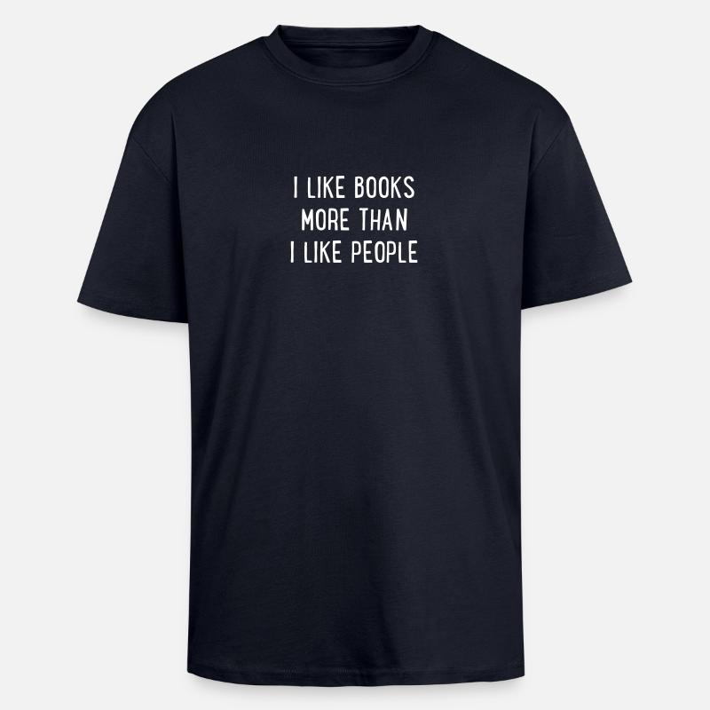 Bücher - Oversized Heavyweight Unisex T-Shirt - French Navy