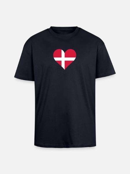 A Heart For Denmark - Unisex Oversized Heavyweight T-shirt - french navy