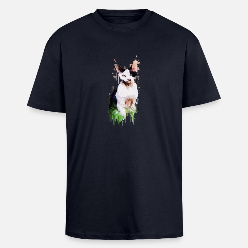 Katze - Oversized Heavyweight Unisex T-Shirt - French Navy