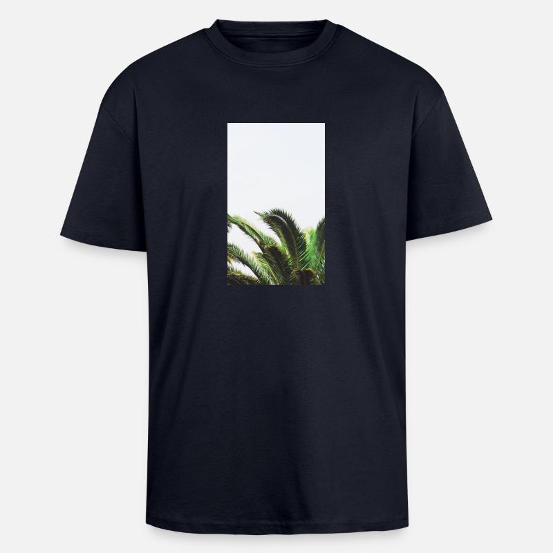 palm trees - Unisex Oversized Heavyweight T-shirt - french navy