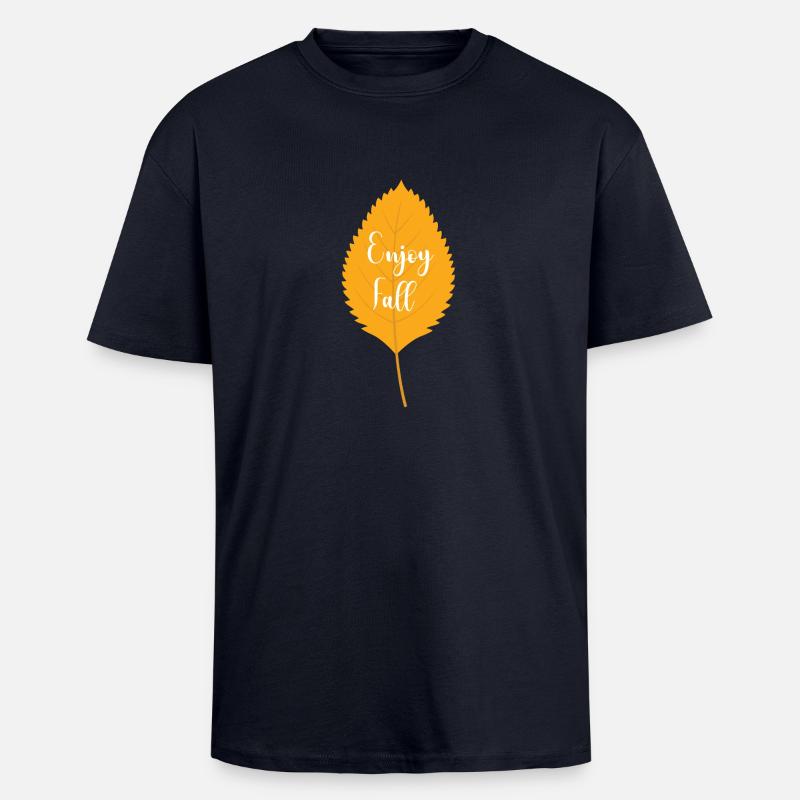 Genieße den Herbst Geschenk Idee - Oversized Heavyweight Unisex T-Shirt - French Navy
