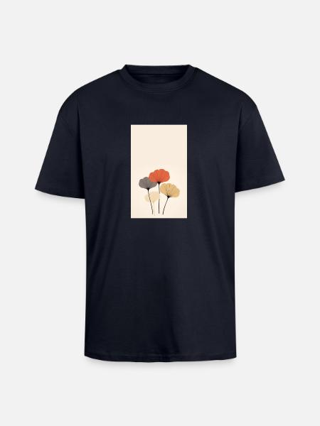 Ginkgo - Unisex Oversized Heavyweight T-shirt - french navy