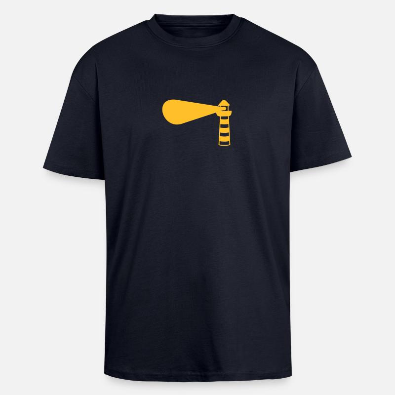 Light Tower Design - Oversized Heavyweight Unisex T-Shirt - French Navy